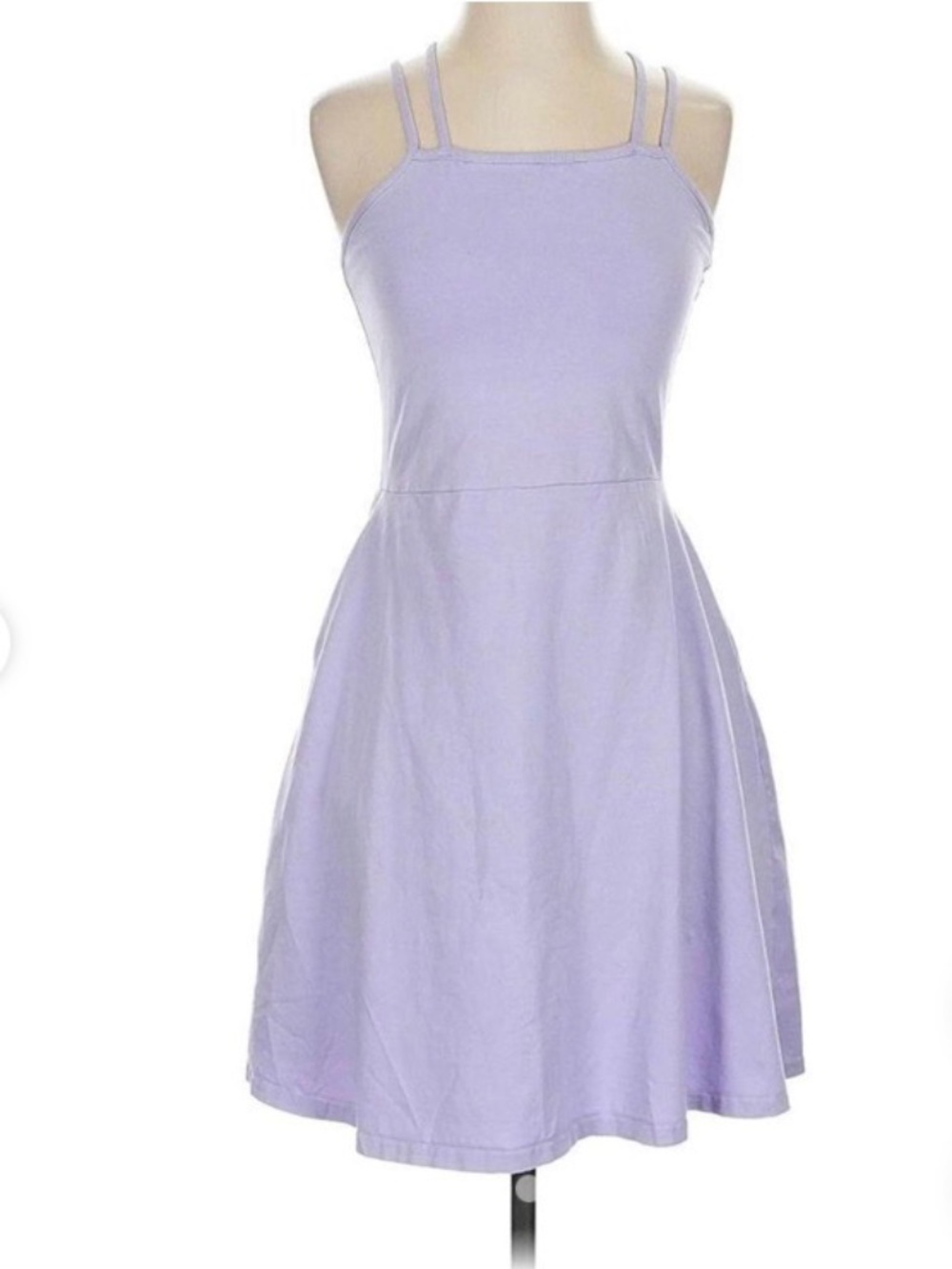 Pact Fit & Flare Purple Mini Dress Organic Cotton Built in Bra Small